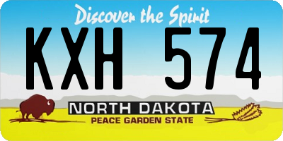 ND license plate KXH574