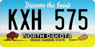 ND license plate KXH575