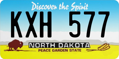 ND license plate KXH577