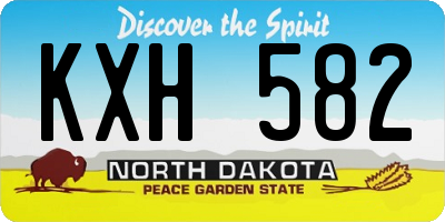 ND license plate KXH582