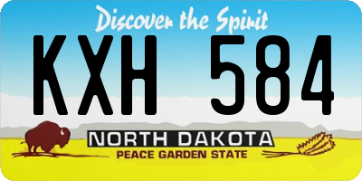 ND license plate KXH584