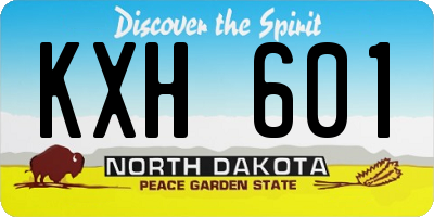 ND license plate KXH601