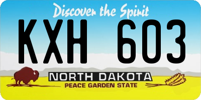 ND license plate KXH603
