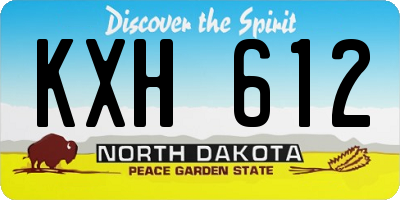 ND license plate KXH612