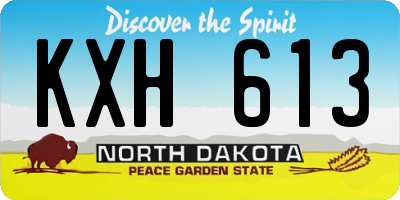 ND license plate KXH613