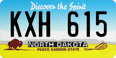 ND license plate KXH615