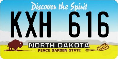 ND license plate KXH616