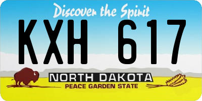 ND license plate KXH617