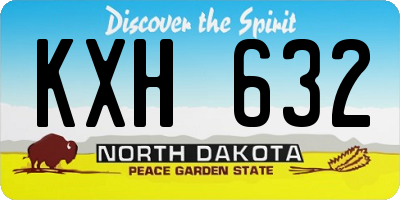 ND license plate KXH632