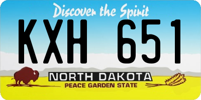 ND license plate KXH651