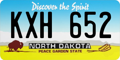 ND license plate KXH652