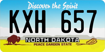 ND license plate KXH657
