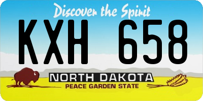 ND license plate KXH658