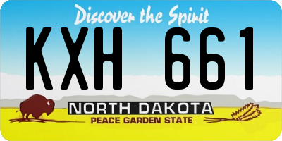 ND license plate KXH661