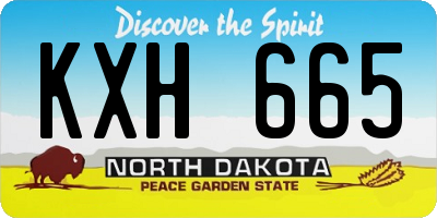 ND license plate KXH665