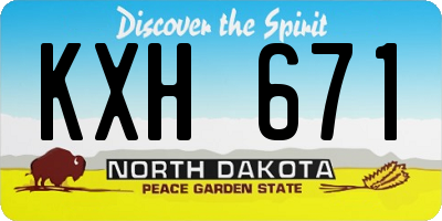 ND license plate KXH671