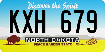 ND license plate KXH679