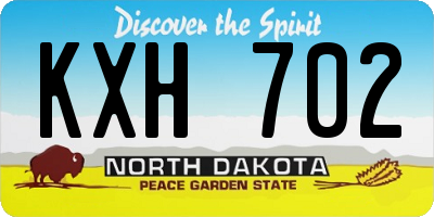 ND license plate KXH702