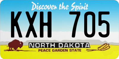 ND license plate KXH705