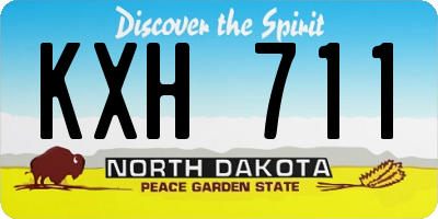 ND license plate KXH711