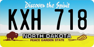 ND license plate KXH718