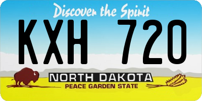 ND license plate KXH720