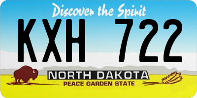 ND license plate KXH722