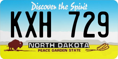 ND license plate KXH729