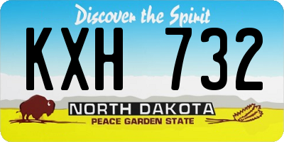 ND license plate KXH732