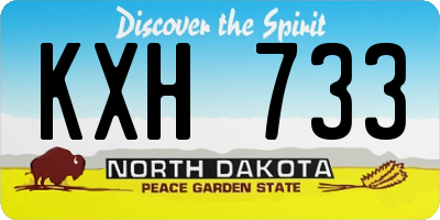 ND license plate KXH733