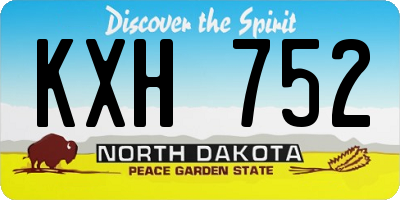 ND license plate KXH752