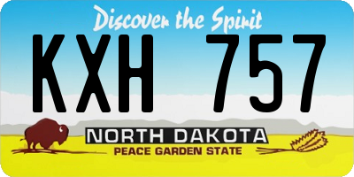 ND license plate KXH757
