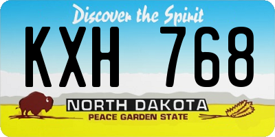 ND license plate KXH768