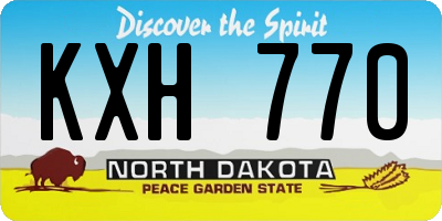ND license plate KXH770
