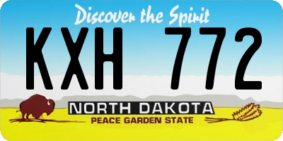 ND license plate KXH772