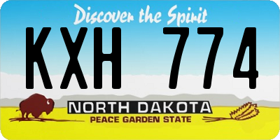 ND license plate KXH774