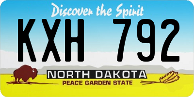ND license plate KXH792