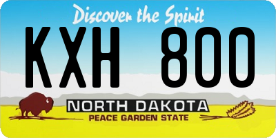 ND license plate KXH800