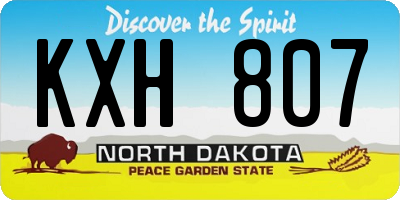 ND license plate KXH807