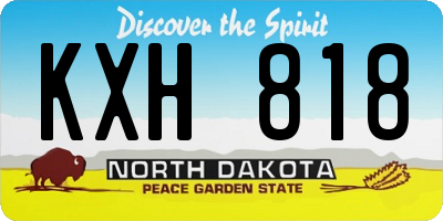 ND license plate KXH818