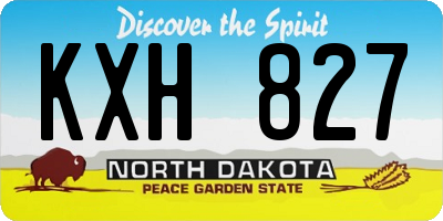 ND license plate KXH827