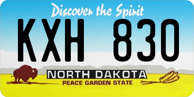 ND license plate KXH830