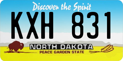 ND license plate KXH831