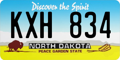 ND license plate KXH834
