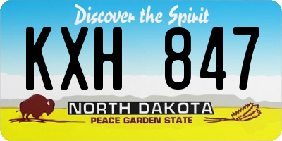 ND license plate KXH847