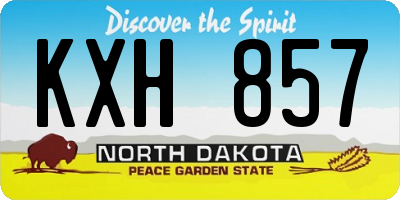 ND license plate KXH857