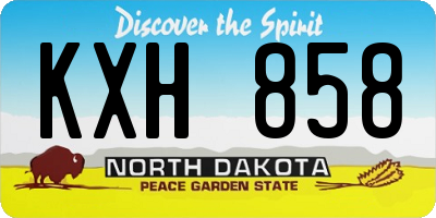 ND license plate KXH858