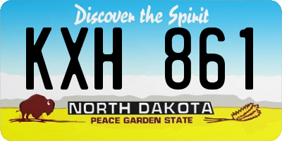 ND license plate KXH861