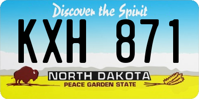 ND license plate KXH871