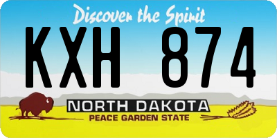 ND license plate KXH874